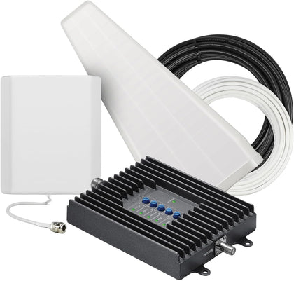 Fusion4Home Cell Phone Signal Booster up to 5000 sq ft, Includes Upgraded RG-11 Cable, Boosts 5G/4G LTE, Home &