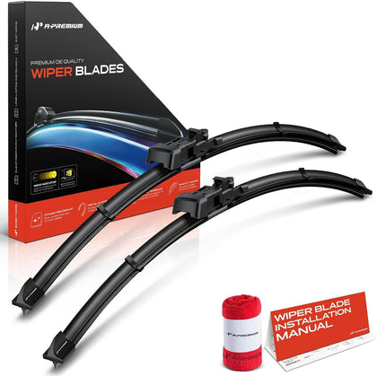 22"+19" Windshield Wiper Blades Compatible with Mercedes-Benz W204 Series GLK250, GLK350 2015 & Jaguar XF, XJ, XFR