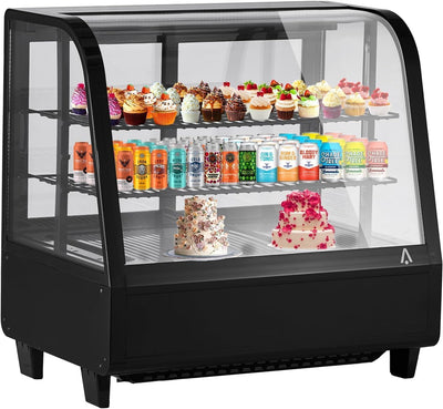 Commercial Display Refrigerator, 3.5 Cu.Ft Refrigerated Display Case with Adjustable Shelves and LED Lighting