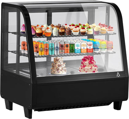 Commercial Display Refrigerator, 3.5 Cu.Ft Refrigerated Display Case with Adjustable Shelves and LED Lighting