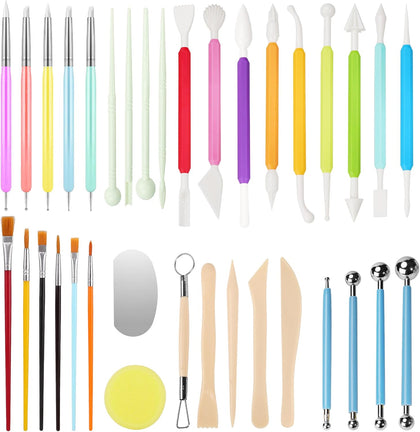35 PCS Pottery Tools Kit, Professional Ceramic Sculpting, Carving, and Air Dry Clay Kit for All Ages - Includes