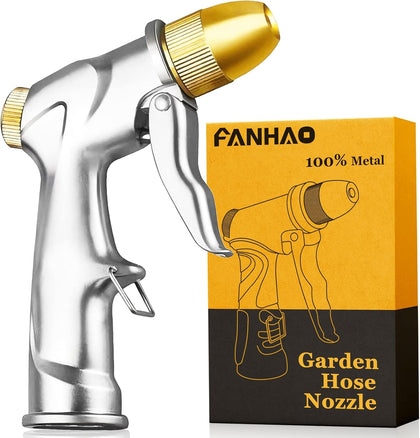 Upgraded Garden Hose Nozzle Sprayer, 100% Heavy Duty Metal Handheld Water Nozzle High Pressure in 4 Spraying Modes