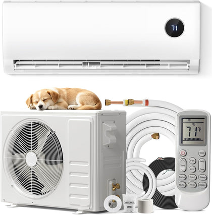 12000 BTU Mini Split AC Heating System, Ductless Mini Split Air Conditioner Inverter with Heat Pump, Quiet Operation