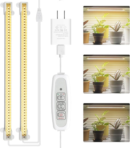 LED Plant Grow Light Strip Full Spectrum for Indoor Plant with Timer | LED Plant lights for Under Shelf Cabinet, 4
