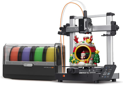 Kobra 3 V2 Combo 3D Printer, 10.0'' x 10.0'' x 10.2'' | Smart Multicolor Printing, Up to 600mm/s Print Speed, Active