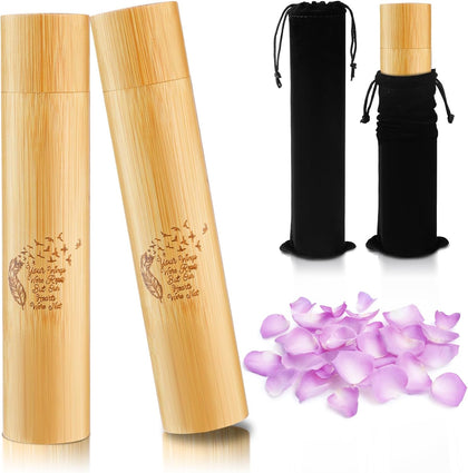 2 Sets Bamboo Scattering Cremation Ash Scattering Urns Biodegradable Urns for Human Adult Small Tube Keepsake Urn and