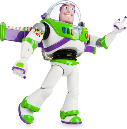 Disney Store Official Buzz Lightyear Interactive Talking Action Figure from Toy Story, Features 10+ English Phrases
