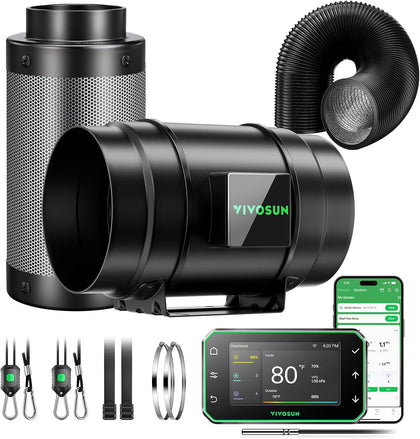 G8 Smart Filtration Kit, Inline Fan, Controller, Carbon Filter,Duct | AeroZesh Inline Fan, E42A+ Enviroment