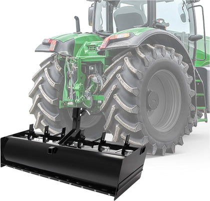 55" 3 Point Box Scraper Compatible with CAT 0 Three-Point Tractor Box Blade Attachment Leveling Grading Landscaping