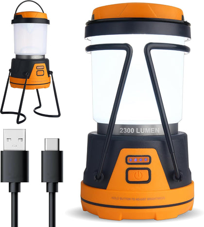 Rechargeable LED Camping Lantern - Power Outages, Hurricanes, Emergency, Hiking, Outdoor - Bright Battery Powered