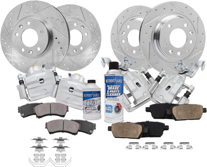 Brake Kit for Ford Fusion Lincoln MKZ Mazda 6 Milan | Drilled & Slotted Brake Rotors Ceramic Brake Pads Brake