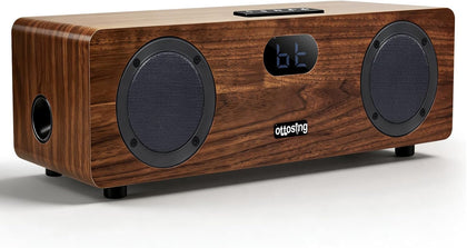 2.1 Sound Bar for Smart TV, Built-in 30W Subwoofer, Bluetooth 5.0,Optical/HDMI ARC/AUX/USB Inputs, Wooden Home