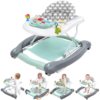 Foldable Baby 5-in-1 Activity Walker - Rocker, Activity Center, Bouncer, Seat Walker, Push Walker - Adjustable Speed