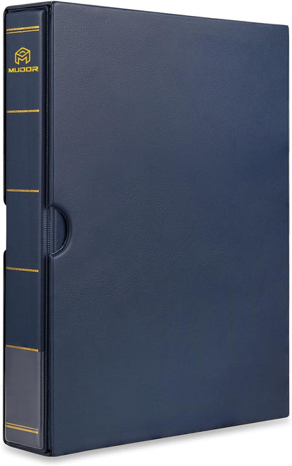 Stamp Binder with Slipcase, Empty Stamp Collecting Albums, Blue | Stamp Collecting Supplies, Stamp Stockbook for