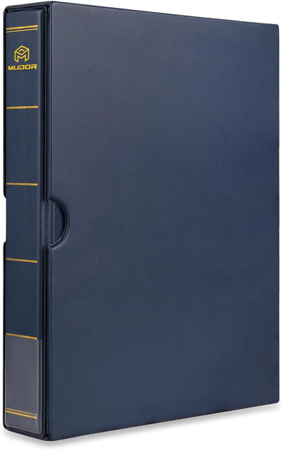 Stamp Binder with Slipcase, Empty Stamp Collecting Albums, Blue | Stamp Collecting Supplies, Stamp Stockbook for