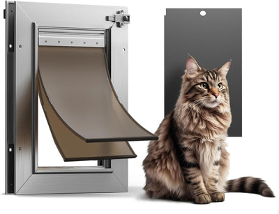Aluminum Cat Door Interior Door, Pets Up to 22 lb