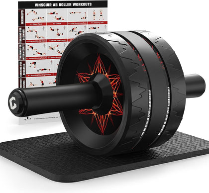 Ab Roller Wheel, Abs & Core Workout Equipment for Home Gym with Knee Pad Accessories, Abdominal Wheel for Full-body