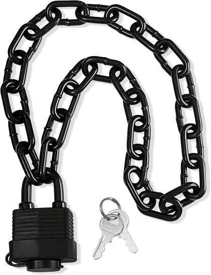 Heavy Duty Weather-Resistant Padlock with Chain, Anti-Theft Advanced Hardened Security Chain Lock for Fences