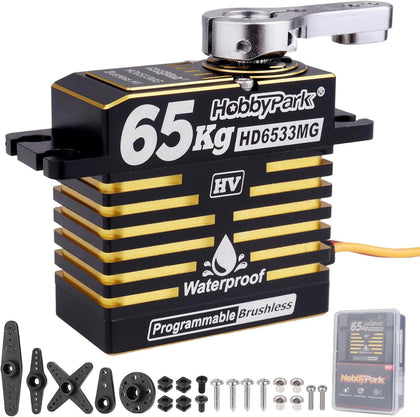 Waterproof 897oz-in 65KG High Torque Servo Brushless Motor 8.4V HV Servo Metal Gear RC Servo Programmable 2BB for 1/8