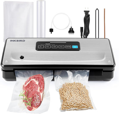 Food Vacuum Sealer Machine 10-In-1 with Bag Storage(Up to 20FT) and Cutter, INKBIRD Food Sealer Vacuum Sealer for