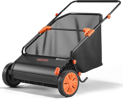 Push Lawn Sweeper 26 in Leaf & Grass Collector 7 cu. ft. Hopper Bag