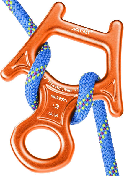 30kN Figure 8 Descender 7075 Aluminum Alloy Heavy Duty Belaying and Rappelling Device Tree Climbing Gear for Rock