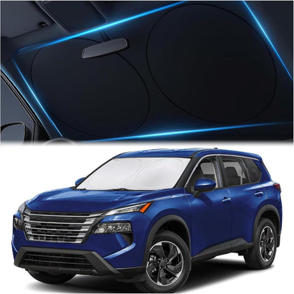 Car Windshield Sunshade – Double-Layer Design for 2X Heat Blocking, Blocks UV Rays, Foldable Sun Shade for Cars