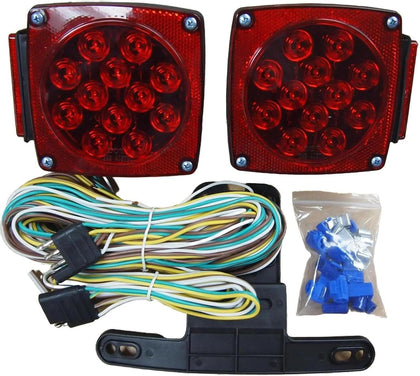 12V LED Trailer Light Kit - DOT Approved Submersible Stop/Turn/Tail Lights for Boat, Utility & RV Trailers - 4-Pin
