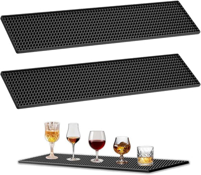 20 x 4 inch Long Bar Mats, Rubber Bar Mats for Countertop, Anti Slip and Spill Bar Accessories (2Pack)