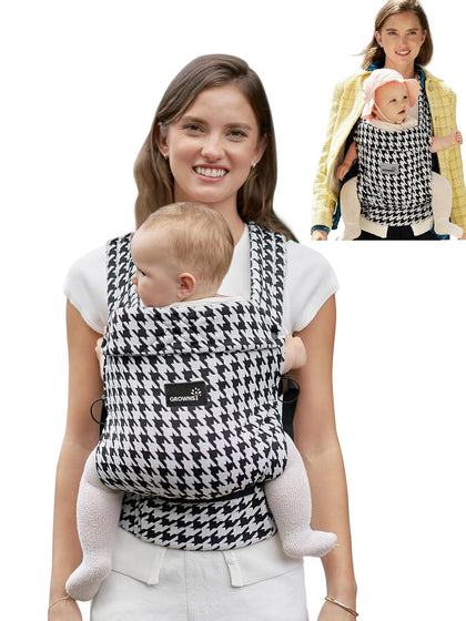 Baby Carrier Newborn to Toddler with Head Support, Houndstooth | Lightweight Ergonomic for Infant 7-44 lbs Newborn