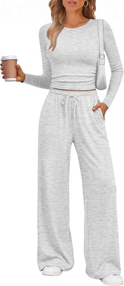 2 Piece Lounge Sets for Women 2026 Fall Fashion Outfits Sweat Set