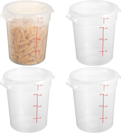 4 Quart Translucent Round Food Storage Container with Lid, Pack of 4 – NSF Listed, BPA-Free, Commercial-Grade