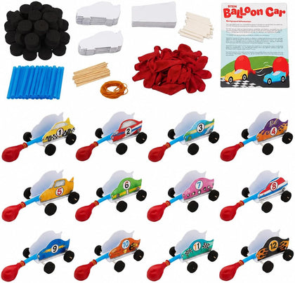 DIY Steam Car Craft Kits Makes 12 - STEM Toys Science Kits for Kids Age 5-7 8-12 | Educational Engineering Building