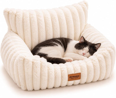 Cat Couch Bed, 24'' Soft Sofa for Indoor Cats, Machine Washable