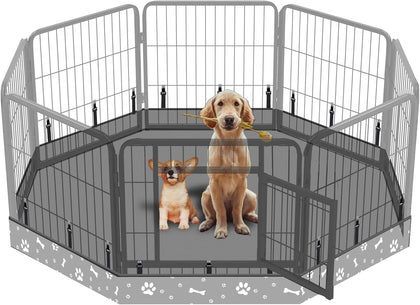 Dog Playpen Bottom Pad Fits for 24 Inch 8 Panels Metal Exercise Pet Playpen, Dog Crate Pad Puppy Playpen Pad, Elastic