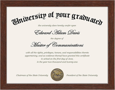 Certificate Frame, 8.5 by 11 Diploma Frames, 1 Pack, Mahogany | Clear Plexiglass, 8.5x11 Document Degree Frames for