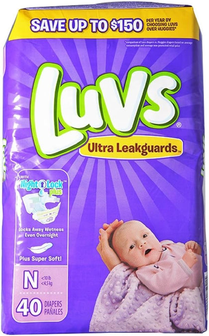 Newborn Ultra Leakguards Diapers, 40 Count