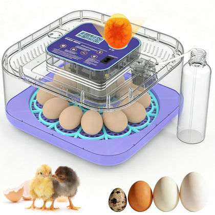 Incubators for Hatching Eggs with Digital Display, Chicken Incubator with Temp & Humidity Control, Auto Egg Turner