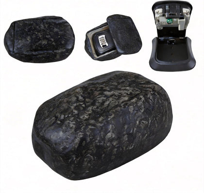 Hide A Key Outside Fake Rock Key Hider, Outdoor Hidden Spare Key Holder with 4-Digit Combination Lock, Decorative