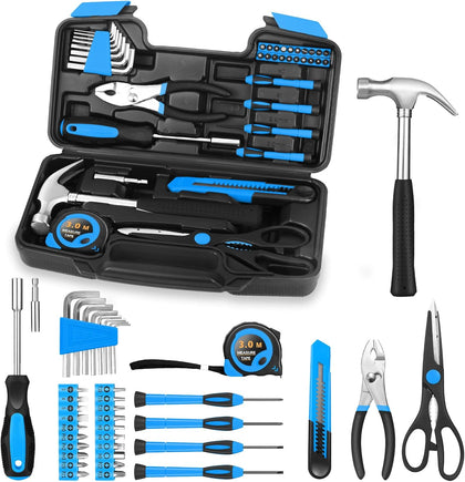 39 Piece Basic Home Tool Set Household Tool kit for Home General Repair Small Hand Tool Kit in Toolbox Storage Case