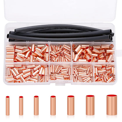 480 Pcs Wire Ferrules Kit 7 Size AWG 6-18 Copper Crimp Connector