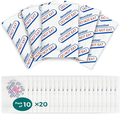 500cc Oxygen Absorbers for Food Storage, Mylar Bags, 200-Pack | For food storage & Mylar bags. Color-change