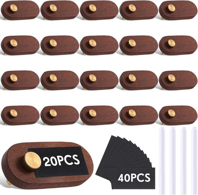 Set of 20 Price Signs for Vendors Wooden Price Display Signs with Price Tag Paper and Pens Retail Display Price Tag