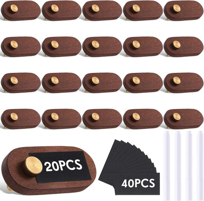 Set of 20 Price Signs for Vendors Wooden Price Display Signs with Price Tag Paper and Pens Retail Display Price Tag