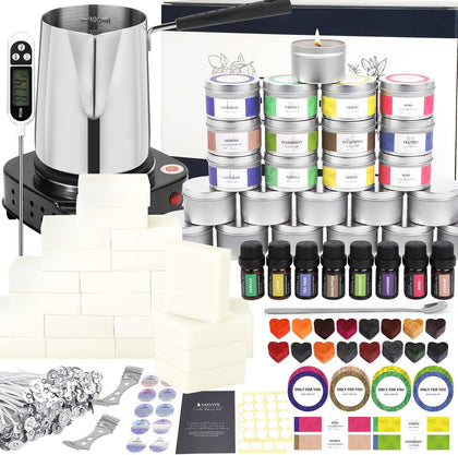 Candle Making Kit,Candle Making Kit with Wax Melter, Complete Candle Making Kit for Adults Beginners, Candle Making