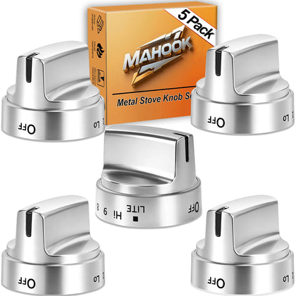 Stainless Steel WB03X24818 for GE Stove Knobs Replacements,Compatible with GE Gas Ranges top knobs,Compatible
