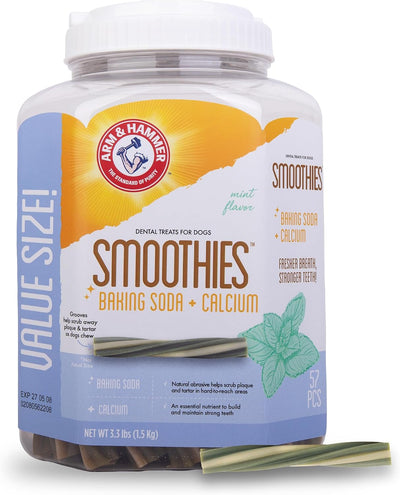 Smoothies Dental Chews for Dogs, Mint Flavor, Medium, 57 Count