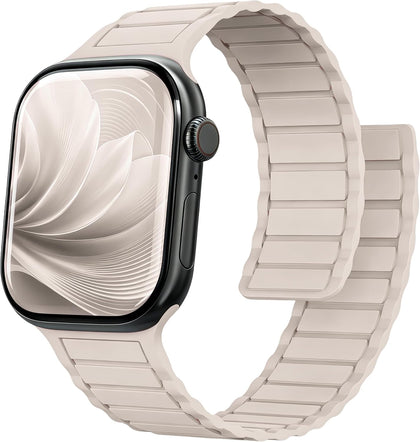 Magnetic Sport Band Compatible with Apple Watch Bands for Women Men 40mm 38mm 41mm 42mm 44mm 45mm 46mm 49mm,Silicone