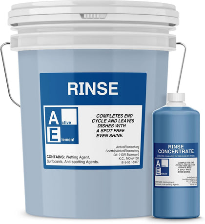 Commercial Dishwasher Rinse - Makes twelve 5-gallon pail - For High Temperature and Low Temp Dishwasher Machine