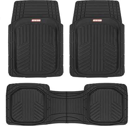 FlexToughXL Floor Mats for Cars Full Set, All-Weather Rubber Automotive Floor Mats, Waterproof Heavy Duty Car Mats